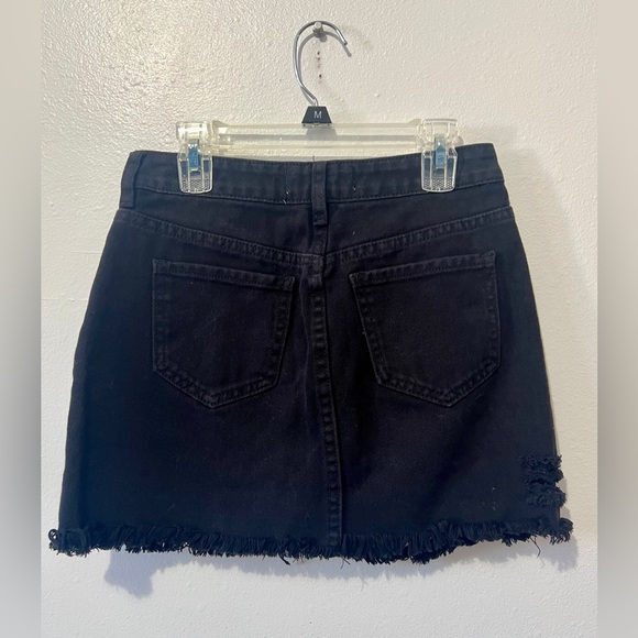 PACSUN Black Denim Zipper Mini Skirt - Size 24 - Picture 3 of 8